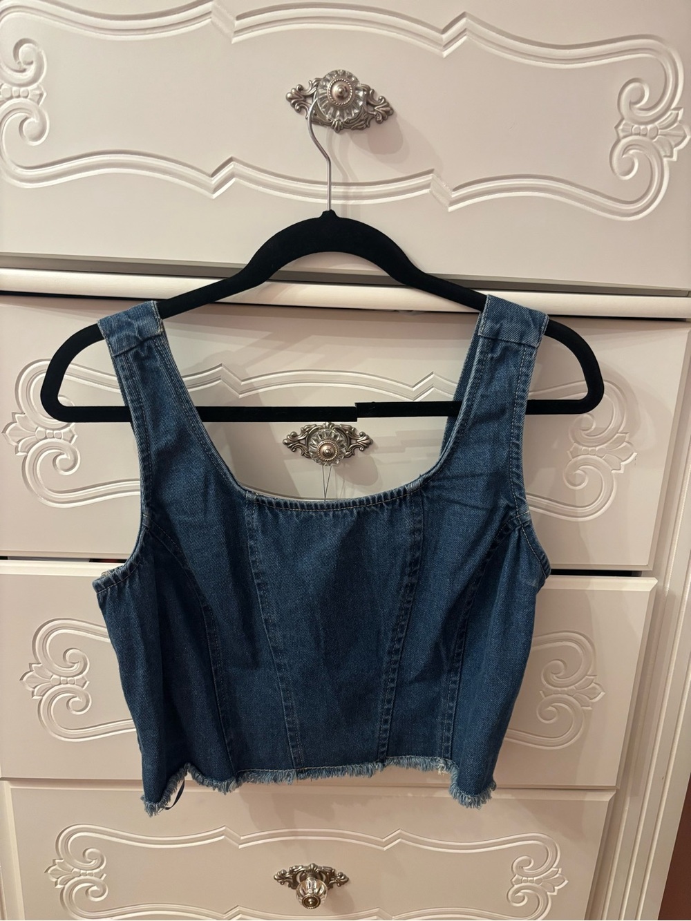 Denim Crop Top - Medium Wash (Lone Star)